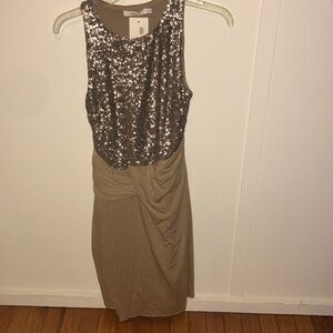 Bailey44  NWT gold sequin and cotton dress